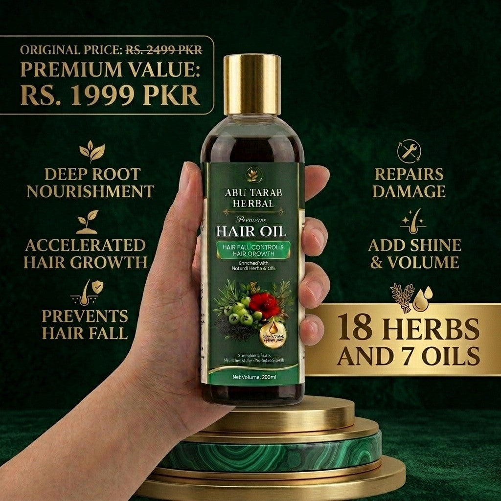 Abu Tarab Herbal Premium Hair Oil | Best Hair Growth Oil Pakistan | 18 Herbs & 7 Oils