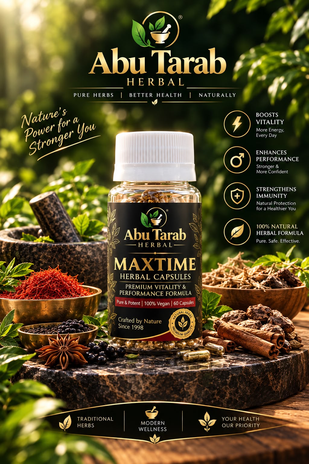 MaxTime Herbal Capsules – Premium Men's Timing & Stamina Booster